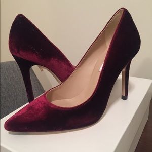 LK Bennett Fern, in black raspberry velvet